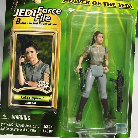 Star Wars Princess Leia Organa General Endor outfit, POTJ Green Card Hasbro 2000 - Picture 2 of 7